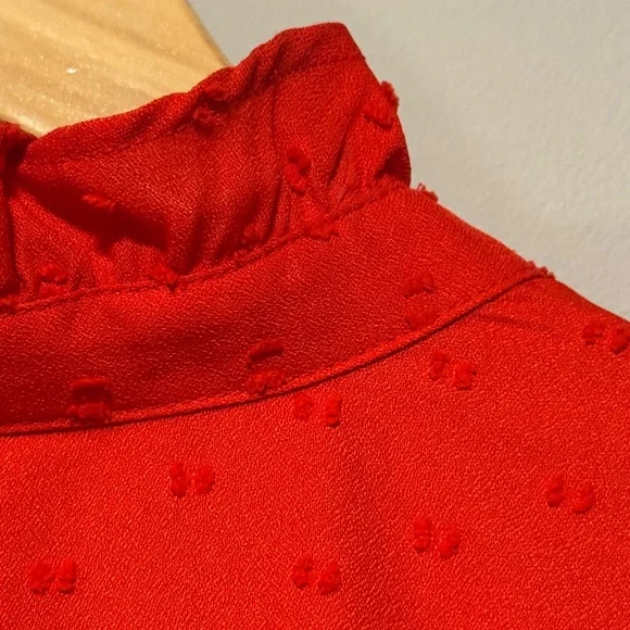 Ann Taylor Factory - Deep Orange Ruffle Collar Blouse - Picture 9 of 9